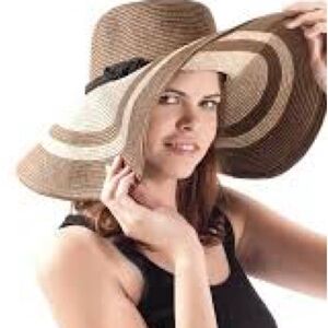 Angela & William Women Sun Beach Big Brim Floppy Hat UV UPF50 NWOT